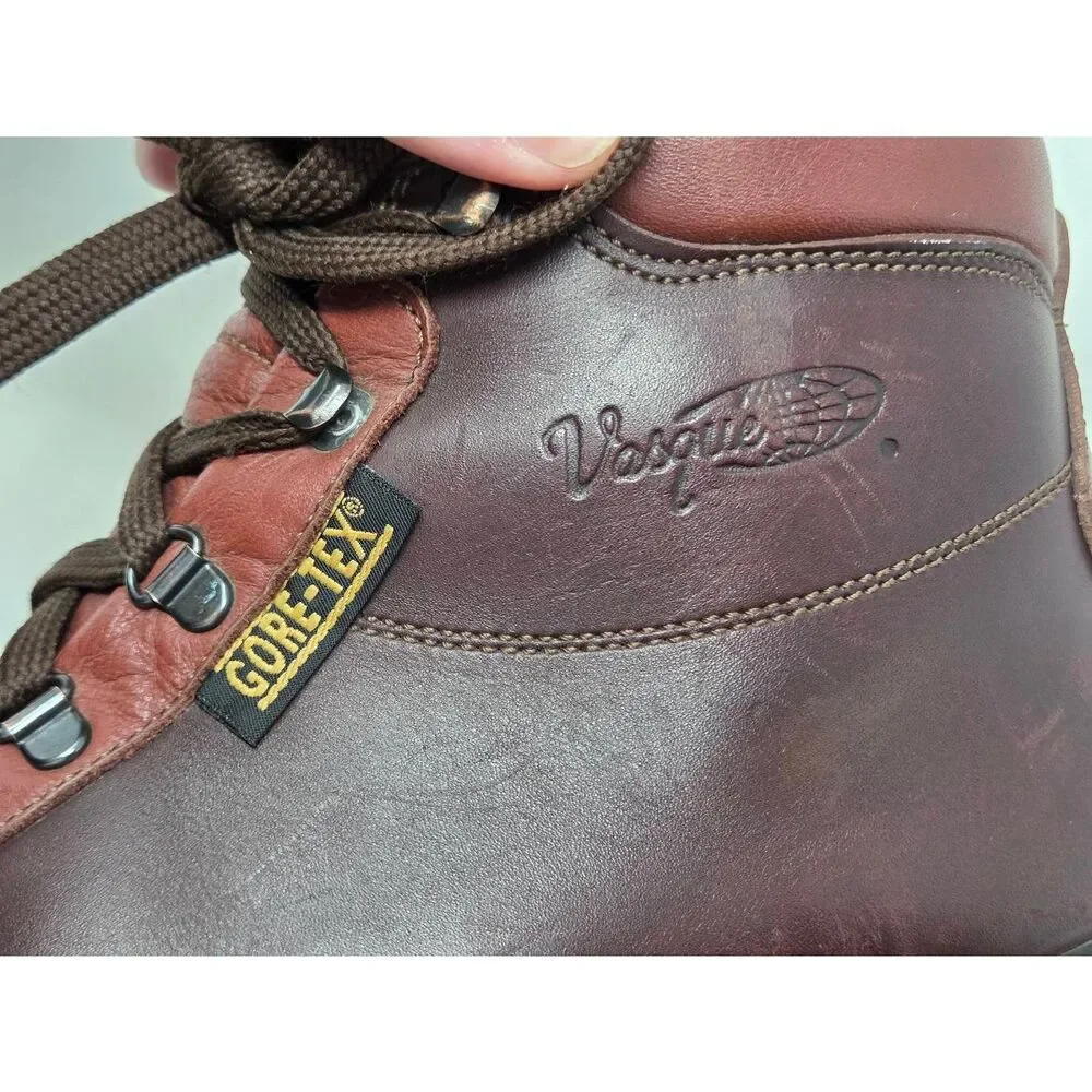 VASQUE MENS 12 M SUNDOWNER SKYWALK 7935 GORETEX HIKING BROWN LEATHER BOOTS ITALY
